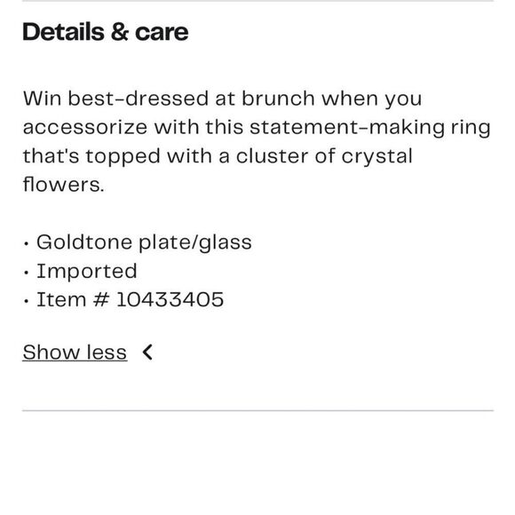 Kate Spade Saturday New Bloom Floral Statement Ring is 18k gold vermeil - Picture 3 of 5